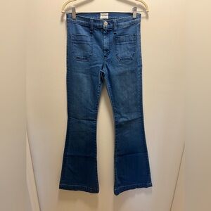 HUDSON Women's Blue Flared Jeans Taylor High Waist Flare